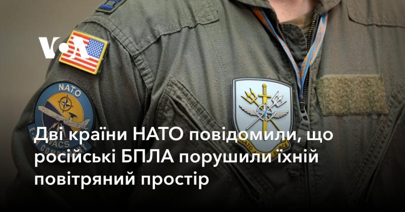 Два держави-члени НАТО заявили, що безпілотники Росії вторглися в їхній повітряний простір.